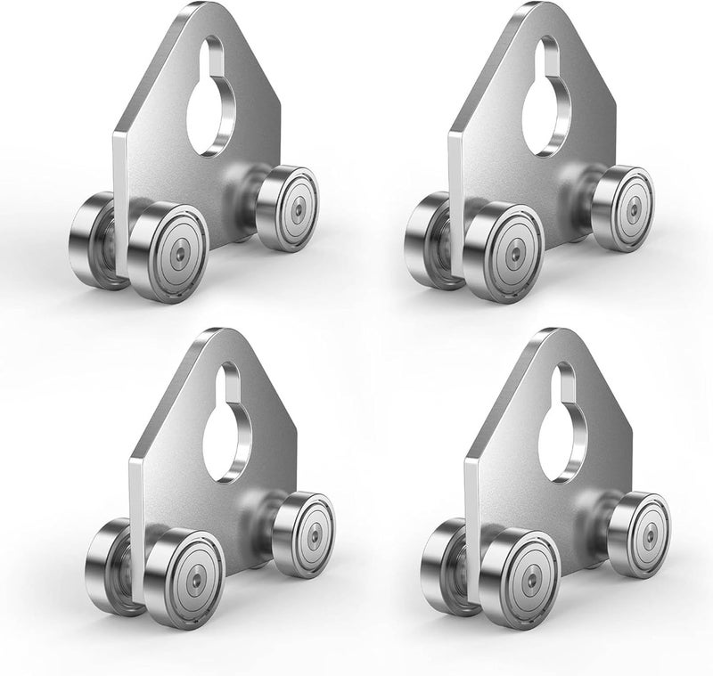EASGIU 4 Wheel Trolley Assembly Roller Trolley - Use with 1-5/8" Wide and All 1-5/8" or Taller Strut Channel (Silver-4 Pack) - Image 1